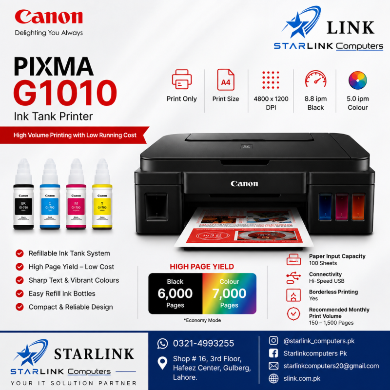 Canon PIXMA G1010 Ink Tank Printer